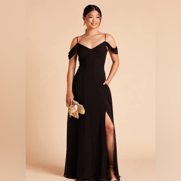 Birdy Grey - Devin Convertible Dress (Black Chiffon) with slit, size small - Picture 4 of 5